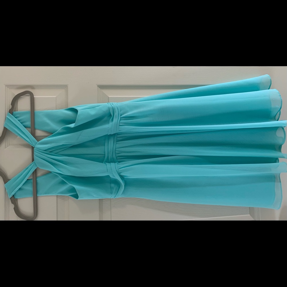 Aqua blue cocktail dress